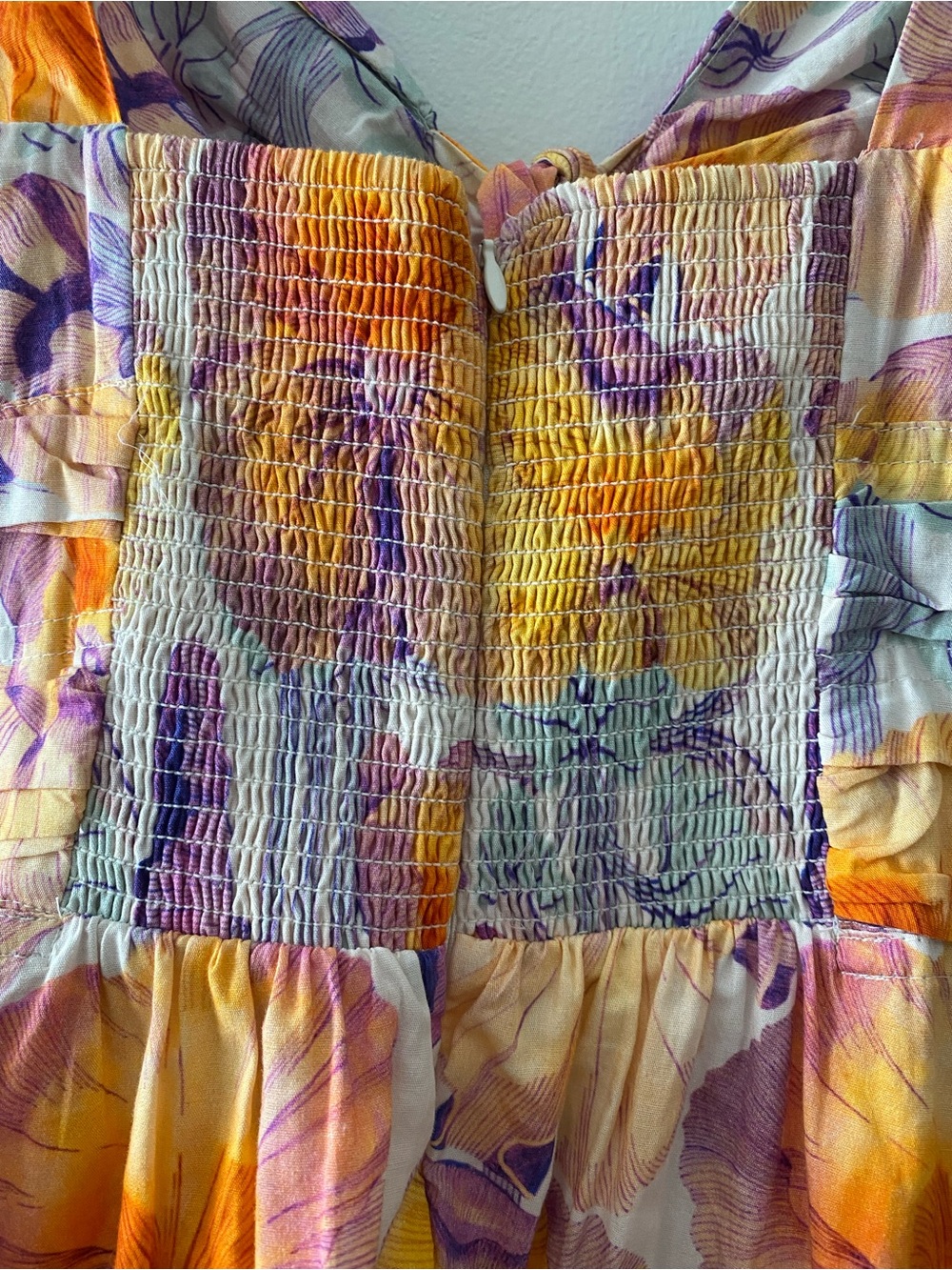 Anthropology Cecilia Pettersson Floral Tie-Front Sundress in Yellow & Purple - Picture 8 of 12